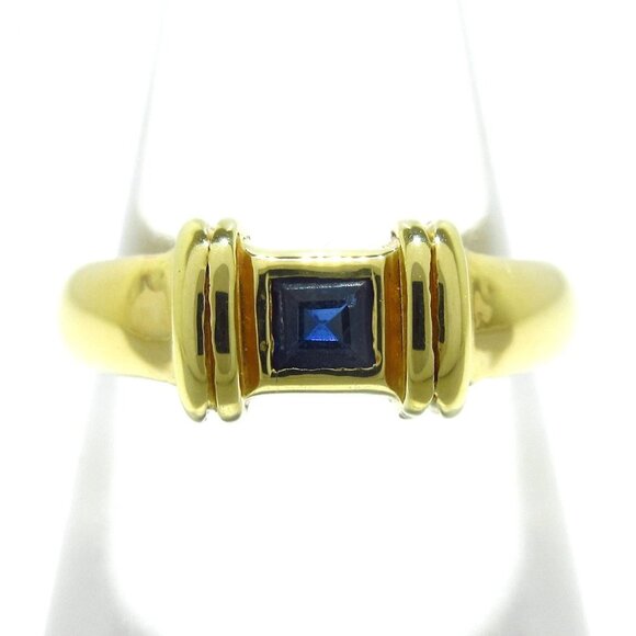 TIFFANY&Co. Stacking Ring - 18K Yellow Gold Sapphire Ring #5 3/4 790-072325 - Picture 1 of 6